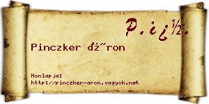 Pinczker Áron névjegykártya